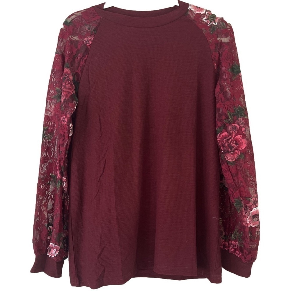 NWT Hao MeiLi Chic Openwork Sleeve Top - Picture 3 of 10